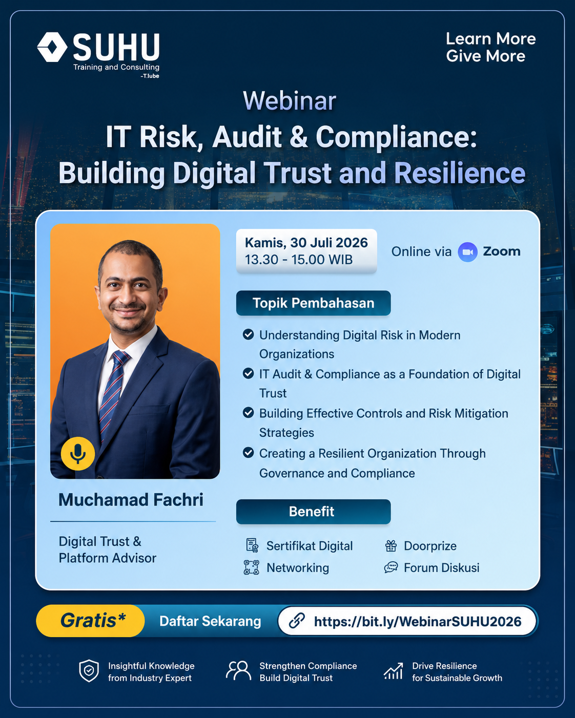 SUHU Gelar Webinar IT Risk, Audit & Compliance untuk Memperkuat Kepercayaan dan Ketahanan Digital